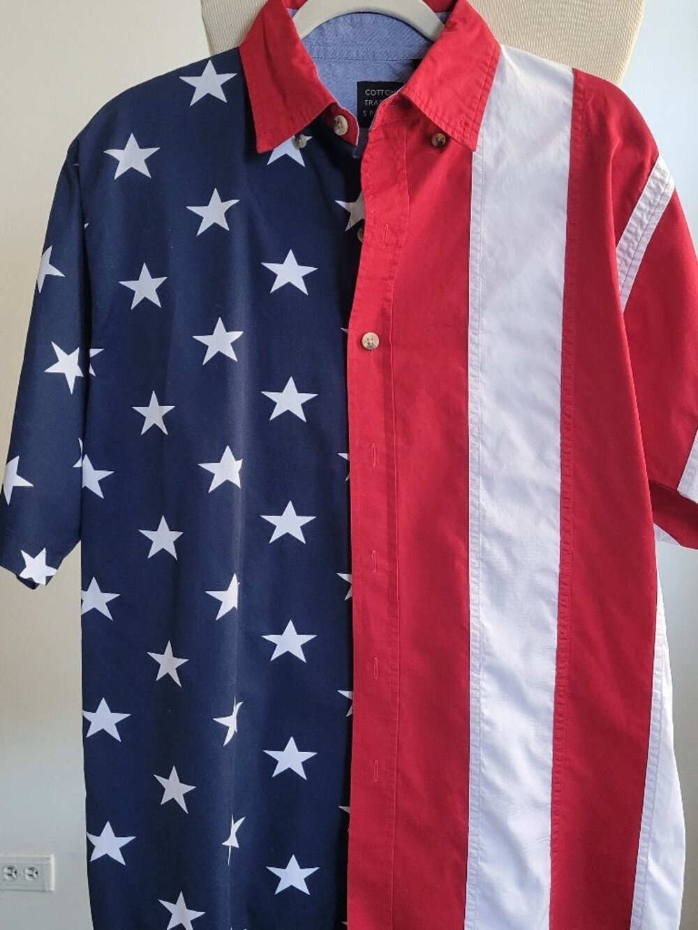 Men's Cotton Traders Sport USA America ‘Merica Freedom Dad Button Down Shirt